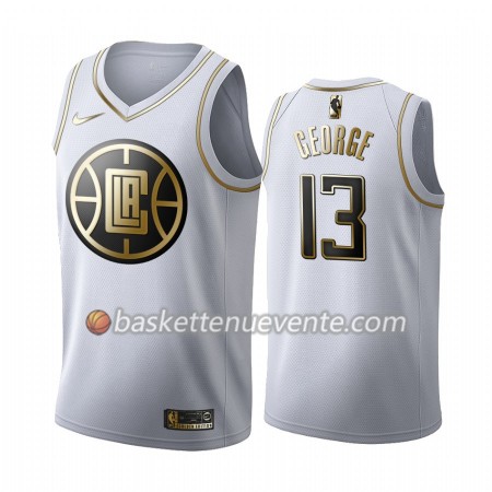 Maillot Basket Los Angeles Clippers Paul George 13 2019-20 Nike Blanc Golden Edition Swingman - Homme